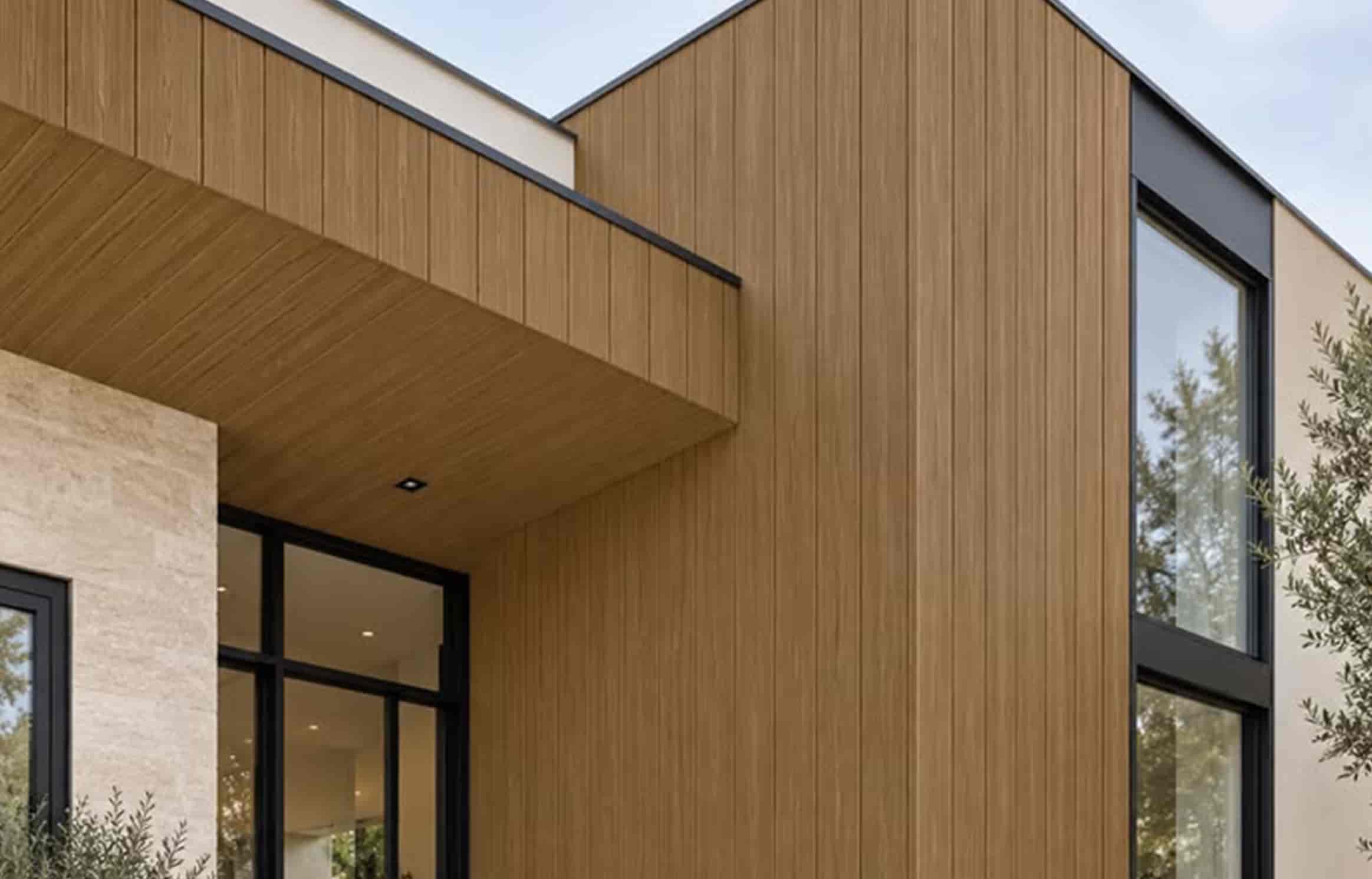 Necowood WPC wall panel used for porch and covered terrace finishing