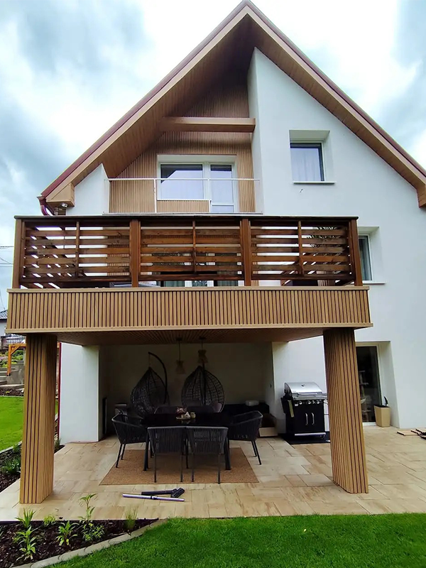 Aplicações de painéis de parede externos NECOWOOD